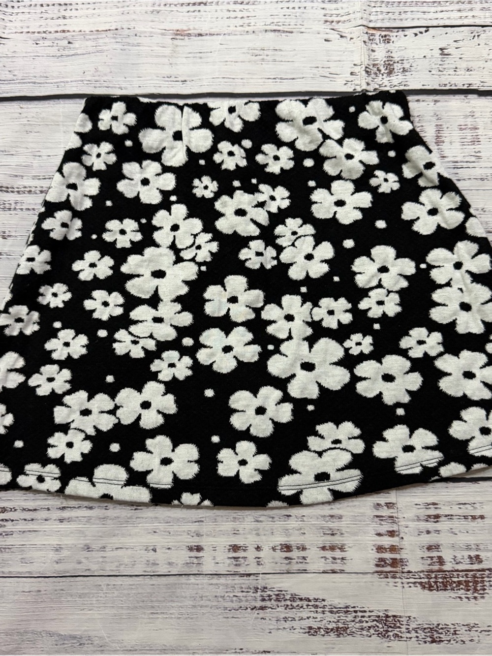Urban Outfitters Black and White Floral A-Line Skirt